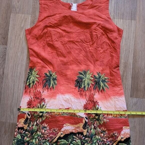 American Vintage Orange Tropical Print Mini Dress - Picture 9 of 10